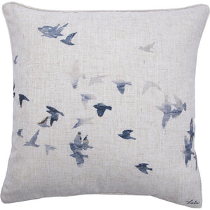 Flight Pillow Decorative Cushion - White/Blue