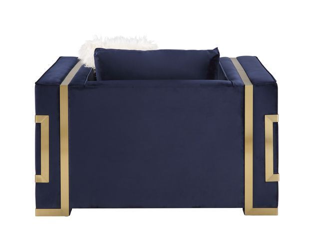 Innri Velvet Arm Chair - Blue