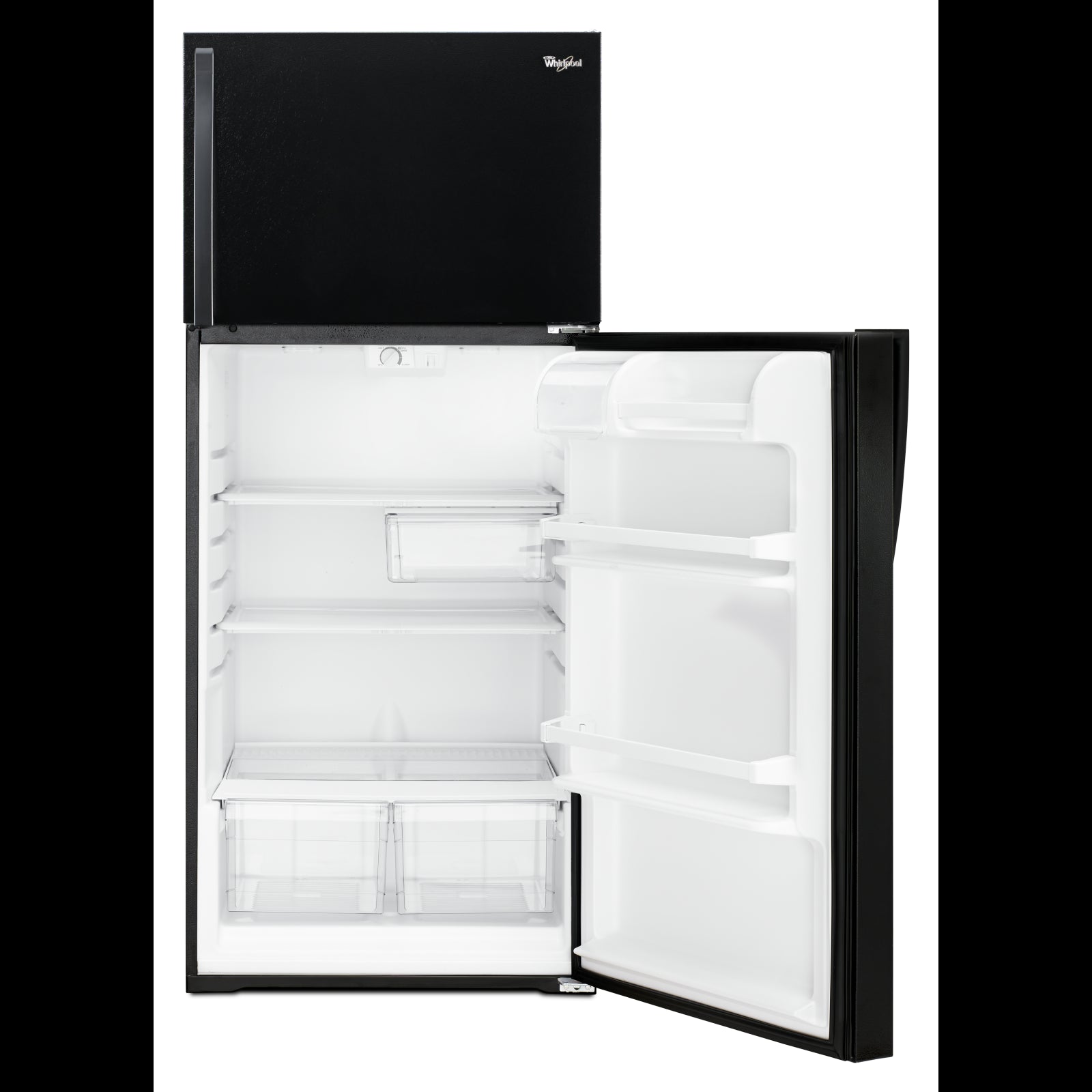 Whirlpool 28" 14.3 Cu. Ft. Black Top-Freezer Refrigerator - WRT314TFDB