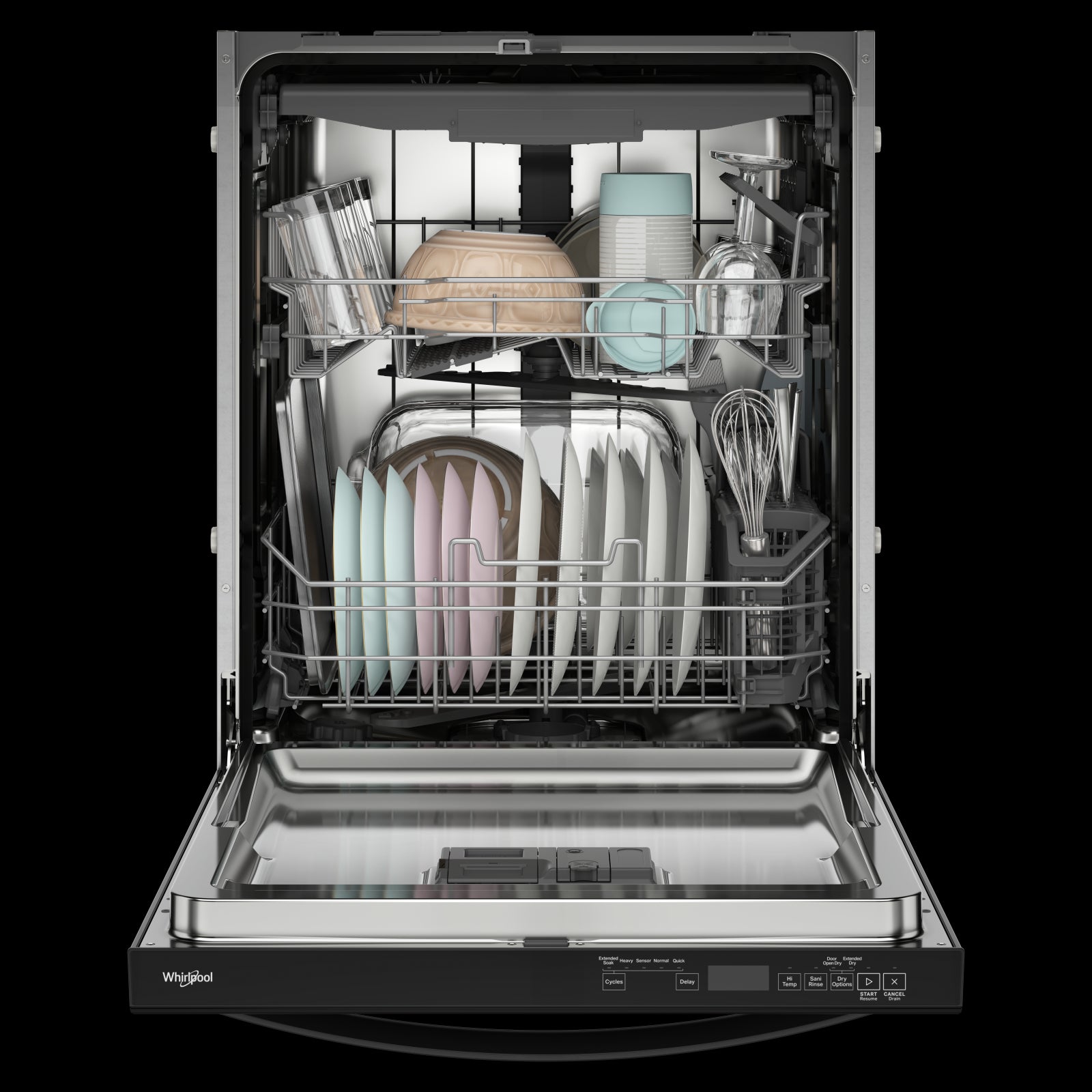 Whirlpool Black 24" Dishwasher (44 dBA) - WDT550SAPB