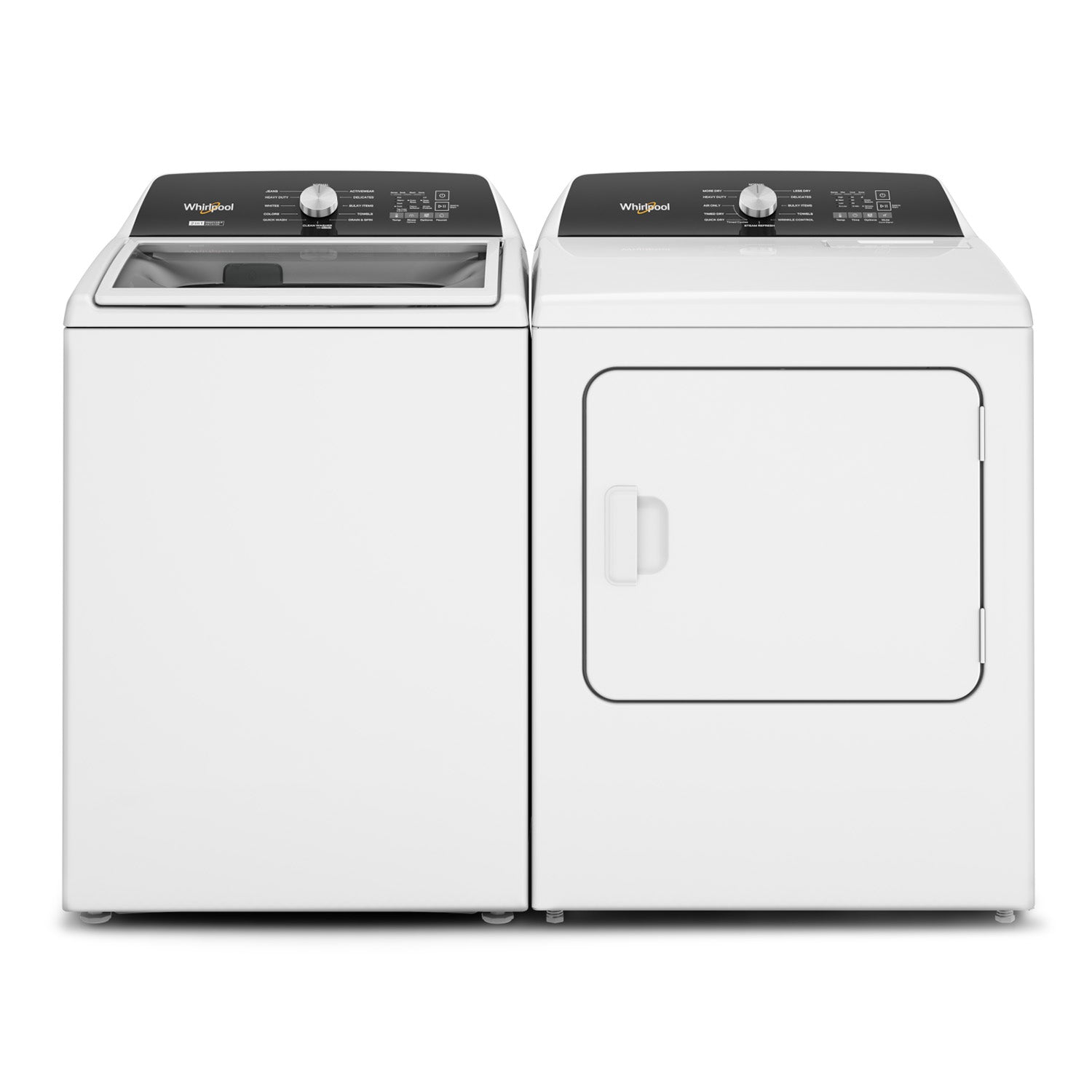 Whirlpool White Top-Load Washer (5.4 cu. ft.) & Steam Gas Dryer (7.0 cu. ft.) - WTW5057LW/WGD5050LW