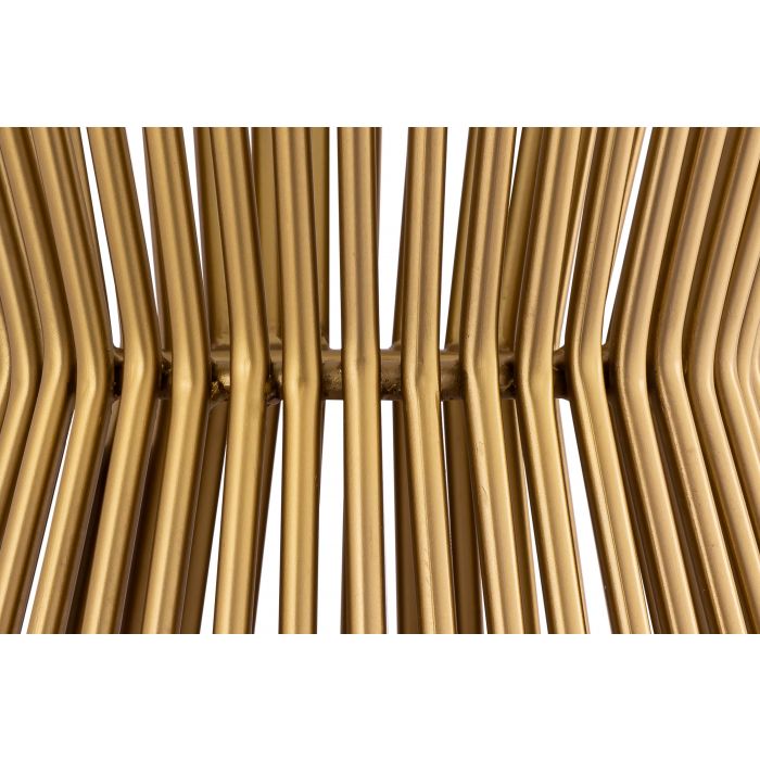 Rossio Pedestal Glass End Table - Satin Gold