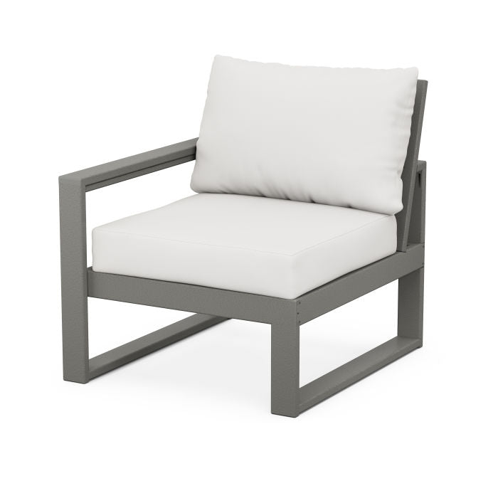 POLYWOOD® EDGE 4-Piece Modular Deep Seating Set - Slate Grey/Natural Linen