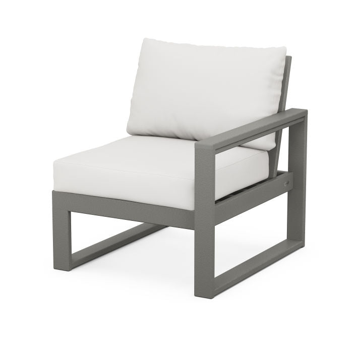POLYWOOD® EDGE 4-Piece Modular Deep Seating Set - Slate Grey/Natural Linen