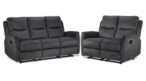 Grayson Ens. Sofa et causeuse inclinables – anthracite
