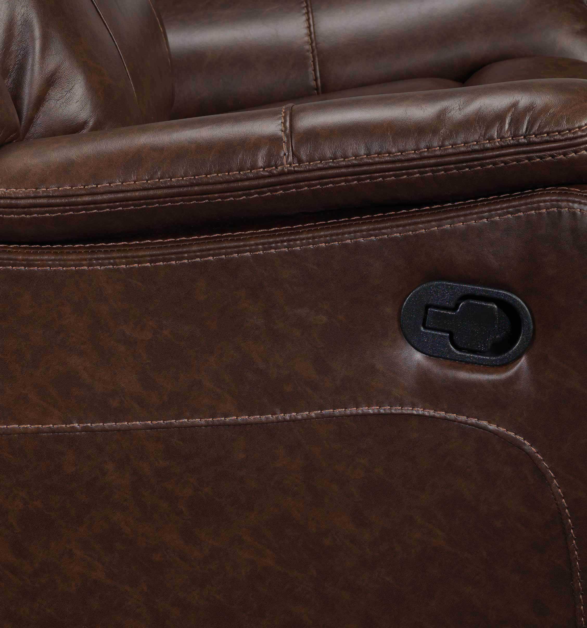 Scorpio Reclining Sofa with Drop Tray - Whiskey Brown