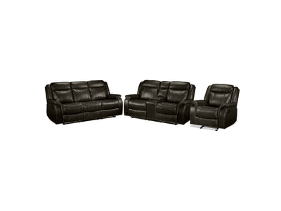 Scorpio Ens. Sofa, causeuse et fauteuil berçant inclinables – brun 