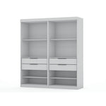 Oulu 2-Piece Open Sectional Wardrobe - White