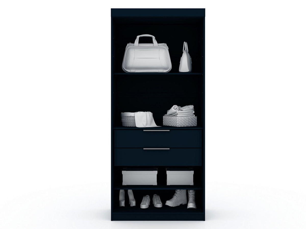 Oulu Semi-Open 3-Piece Modular Corner Wardrobe - Midnight Blue