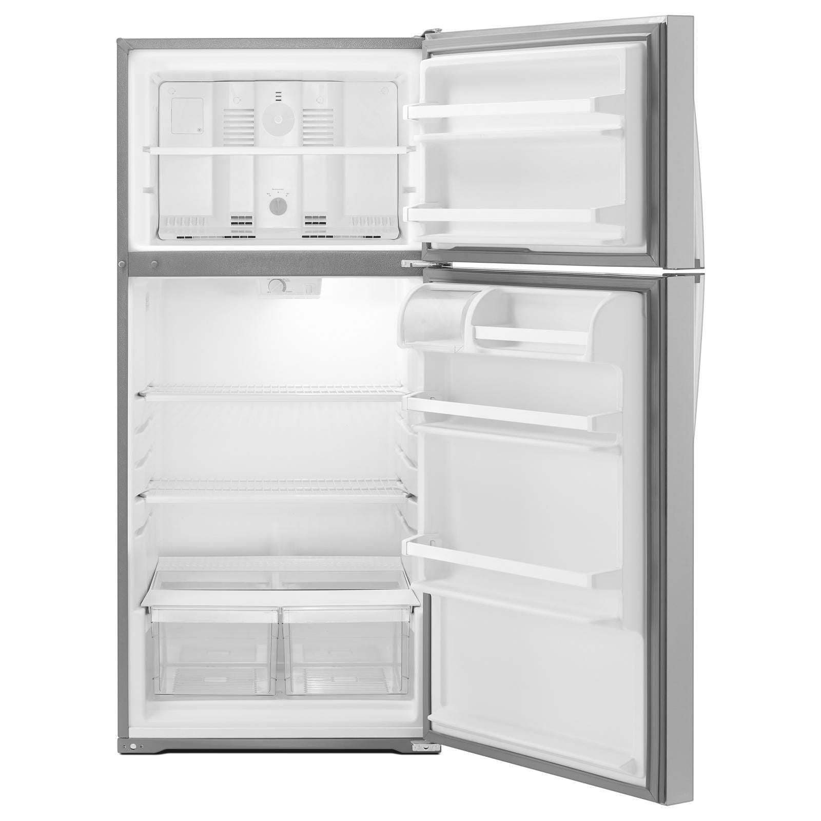 Whirlpool 28" 14 Cu. Ft. Monochromatic Stainless Steel Top-Freezer Refrigerator - WRT134TFDM
