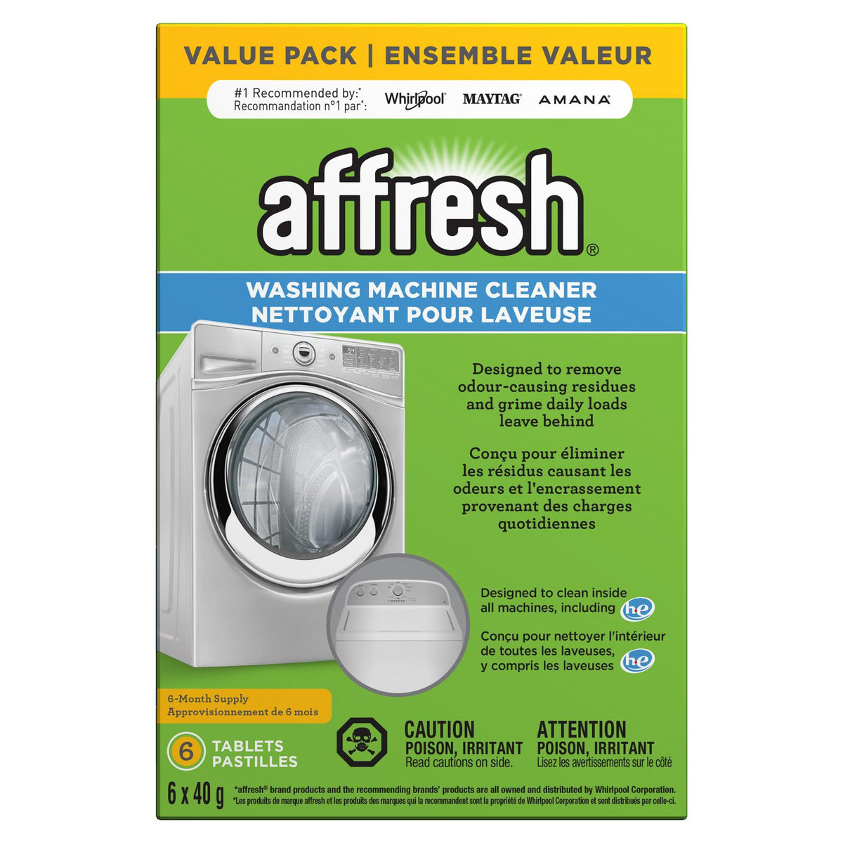 Affresh Washig Machine Cleaner Tablets (6 Count) - W10501250B