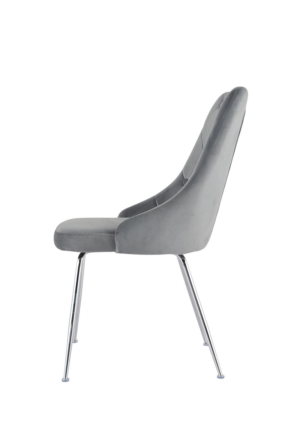 Plumeria Side Chair - Grey, Chrome