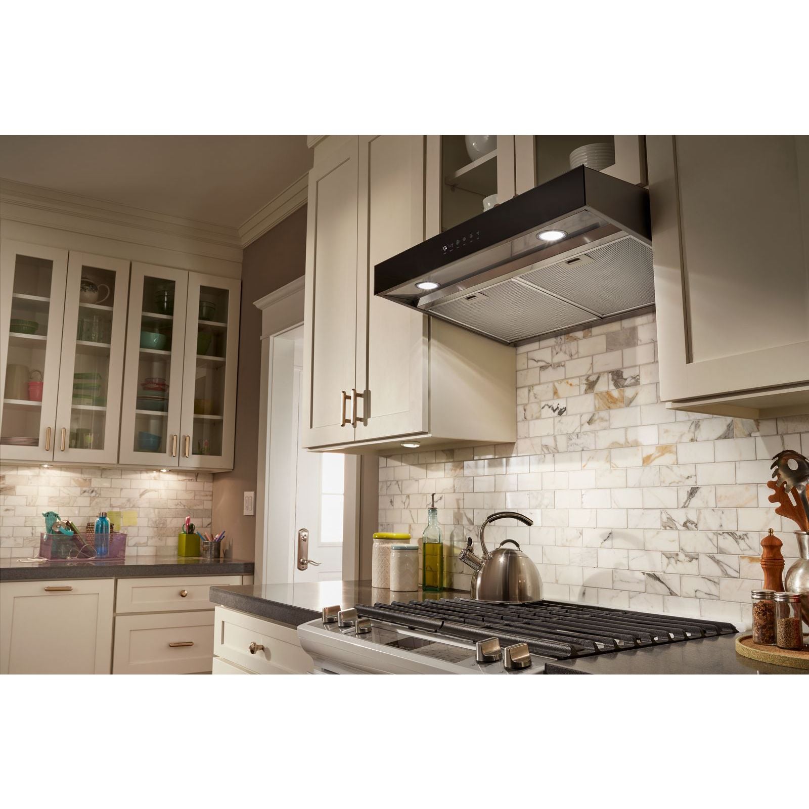 Whirlpool Black Glass 30" 350 CFM Under-the-Cabinet Range Hood with Boost Function - WVU57UC0FS