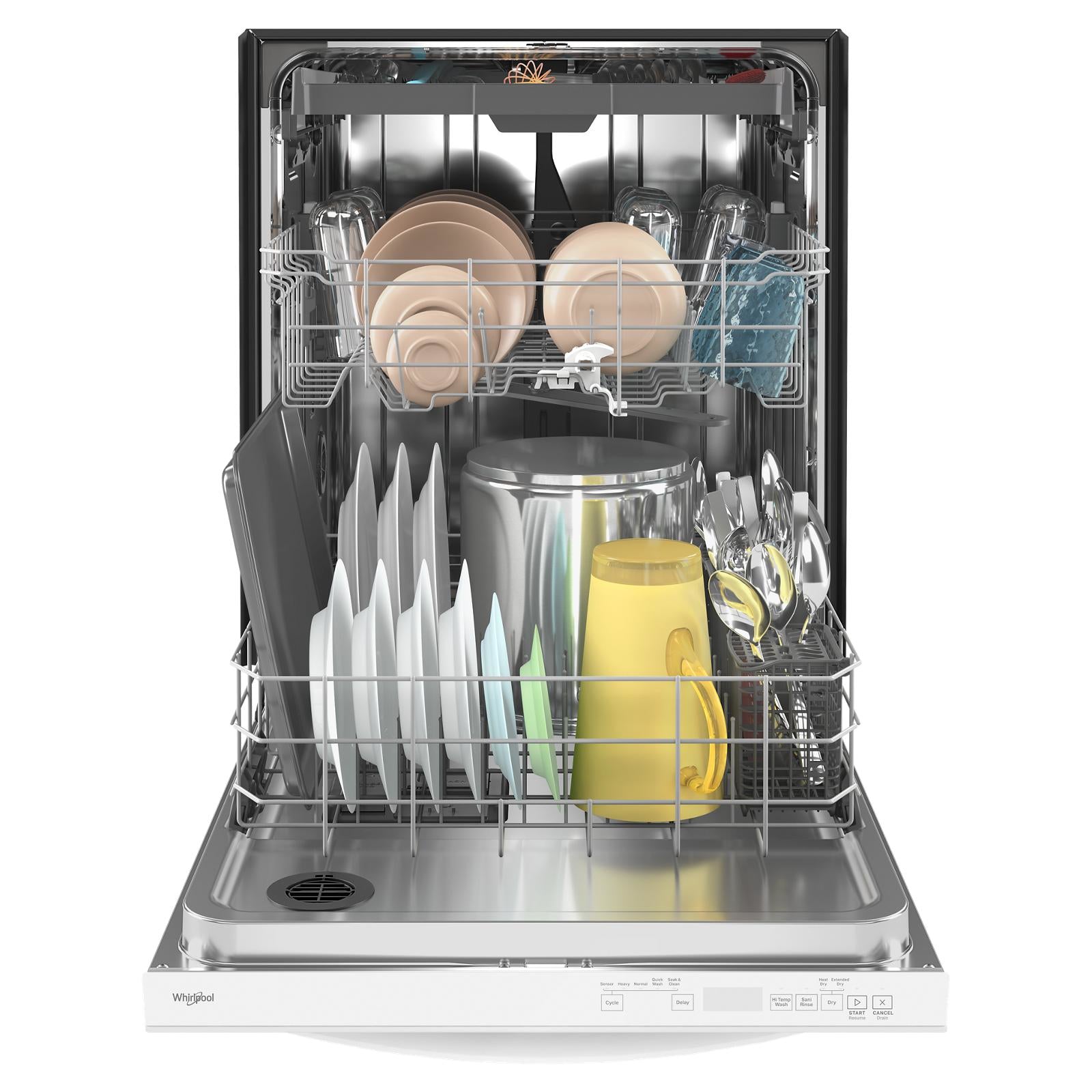 Whirlpool 24" White Large Capacity Dishwasher with 3rd Rack (47 dBA) - WDT750SAKW