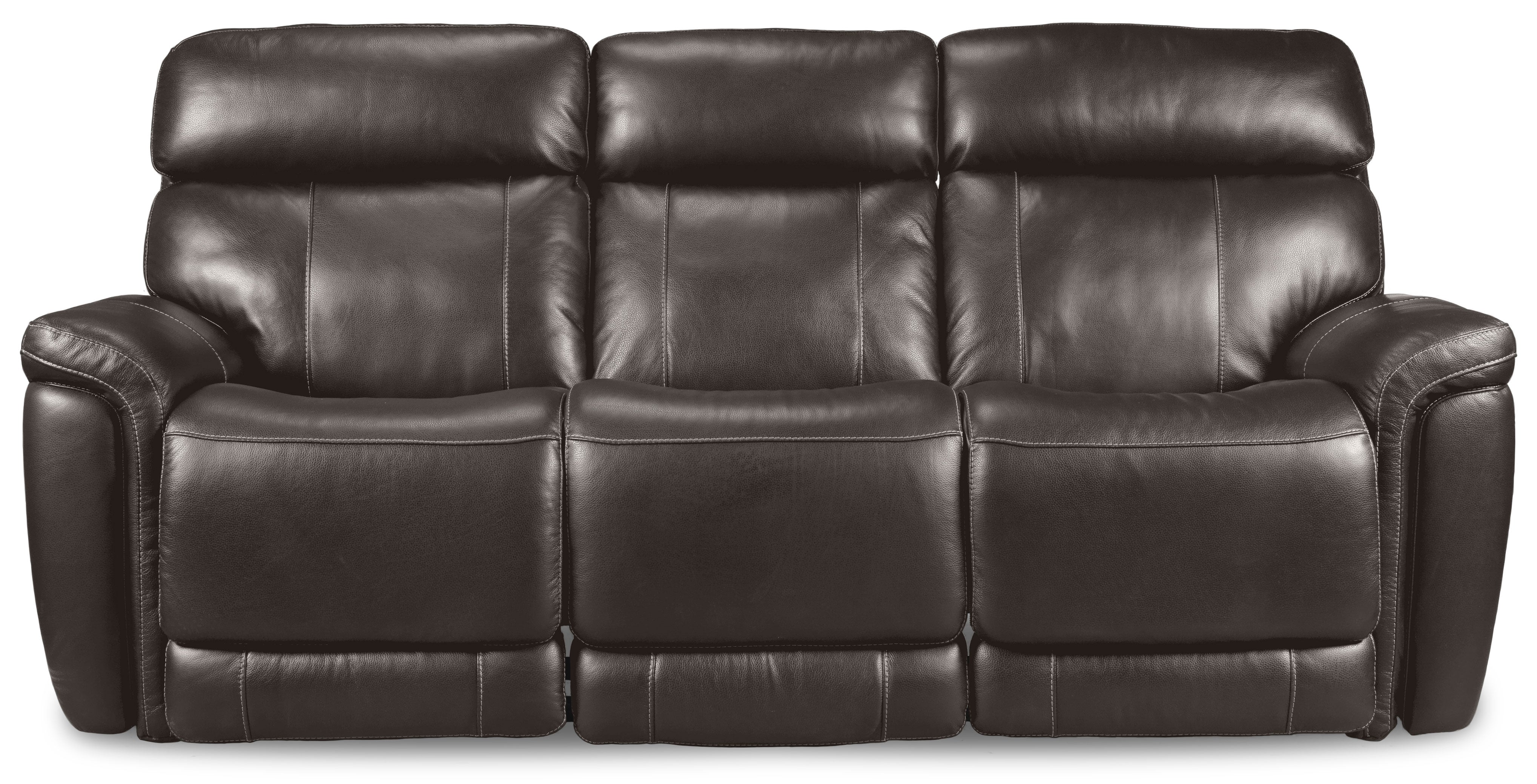 Stallion Leather Dual Power Reclining Sofa - Dark Grey