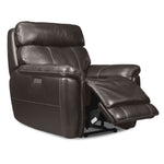 Stallion Leather Dual Power Recliner - Dark Grey