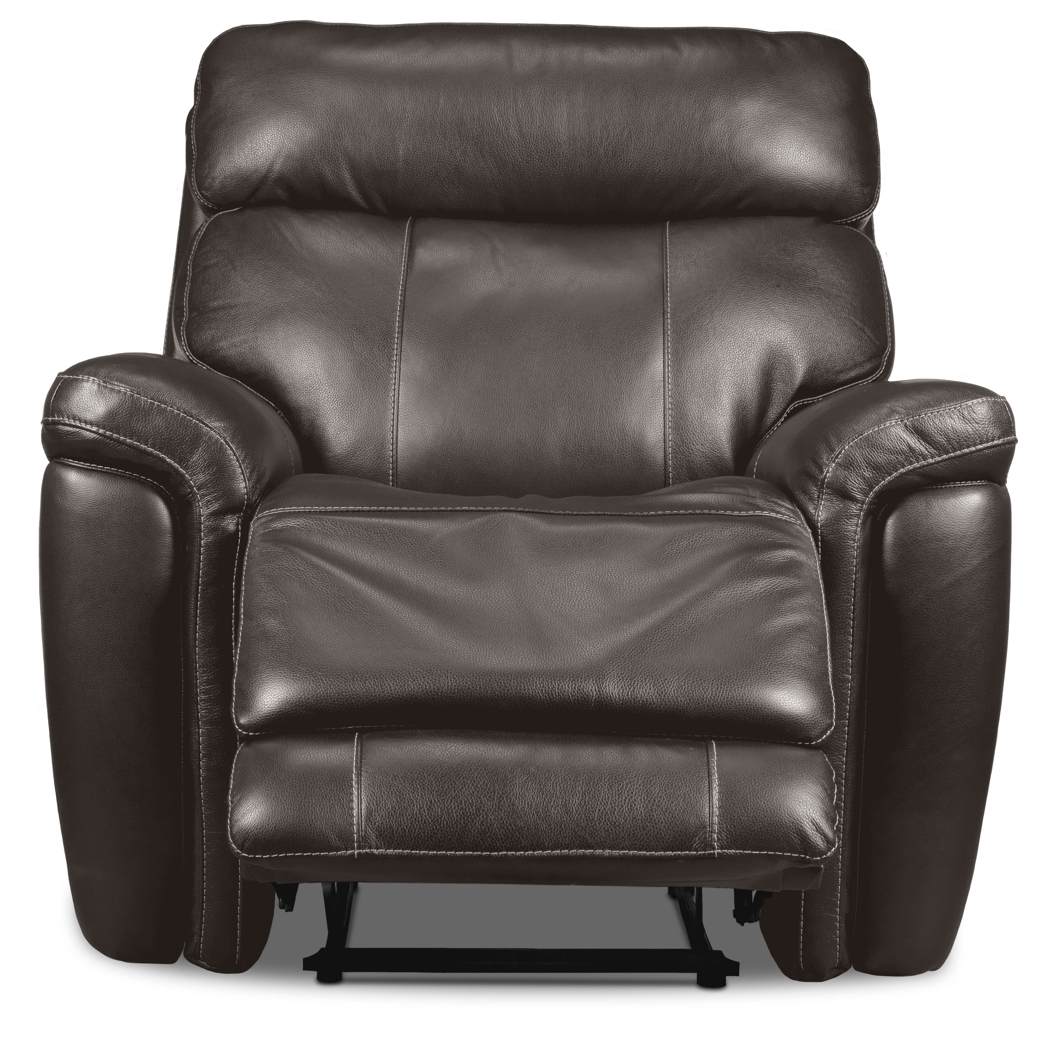 Stallion Leather Dual Power Recliner - Dark Grey
