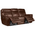 Stallion Leather Dual Power Reclining Sofa - Chestnut