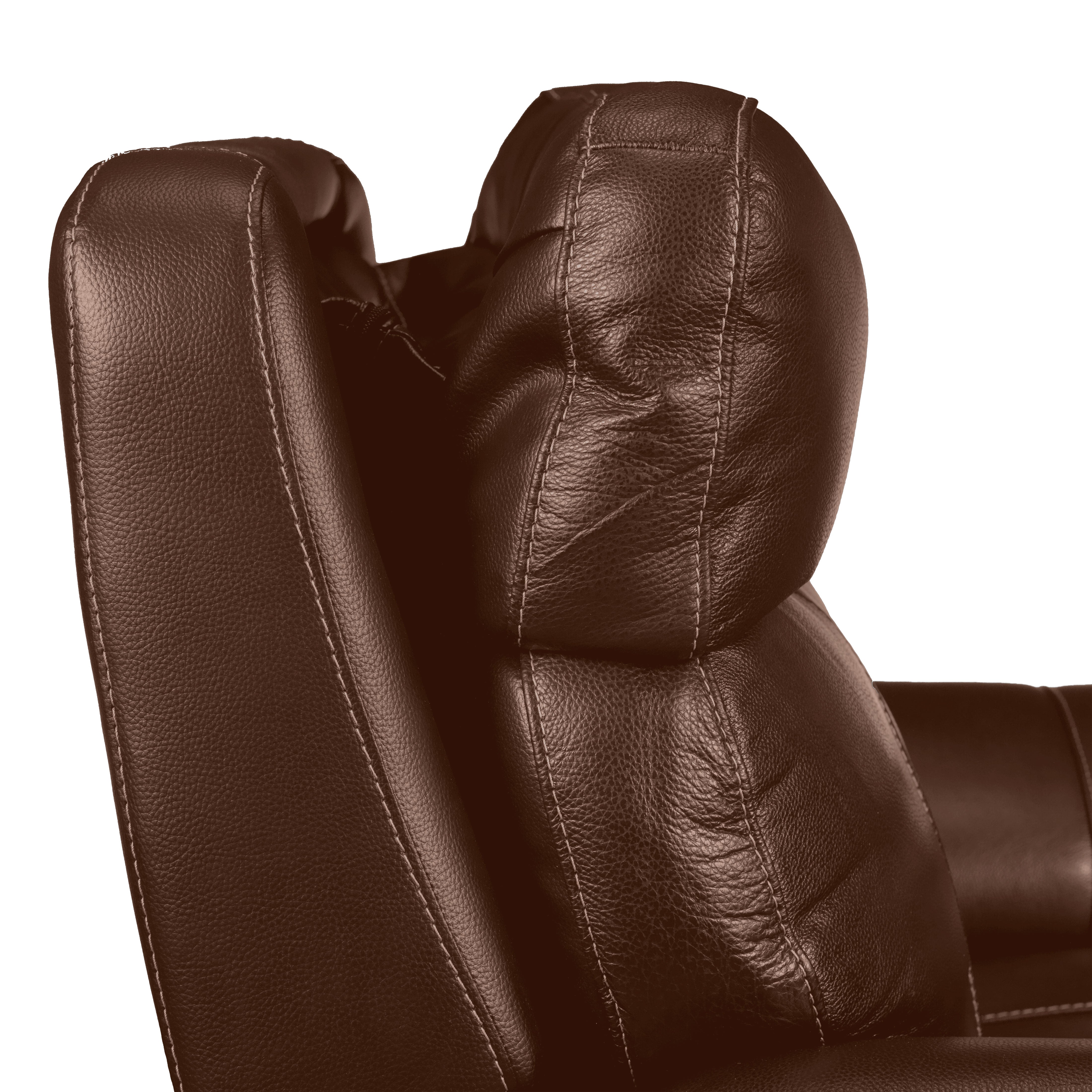 Stallion Leather Dual Power Reclining Sofa - Chestnut