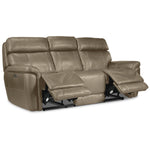 Stallion Leather Dual Power Reclining Sofa - Pebble
