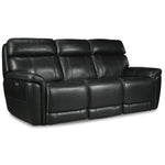 Stallion Leather Dual Power Reclining Sofa - Midnight Black