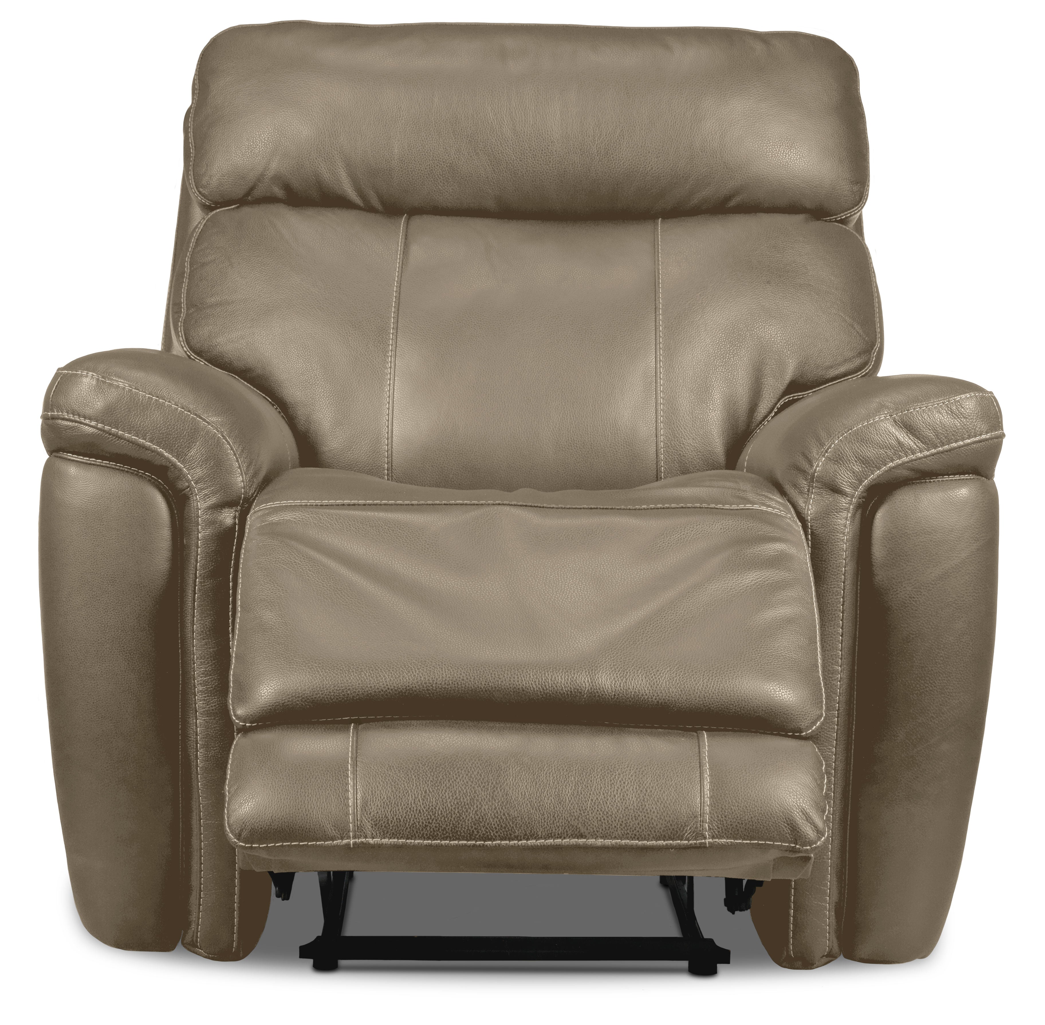 Stallion Leather Dual Power Recliner - Pebble