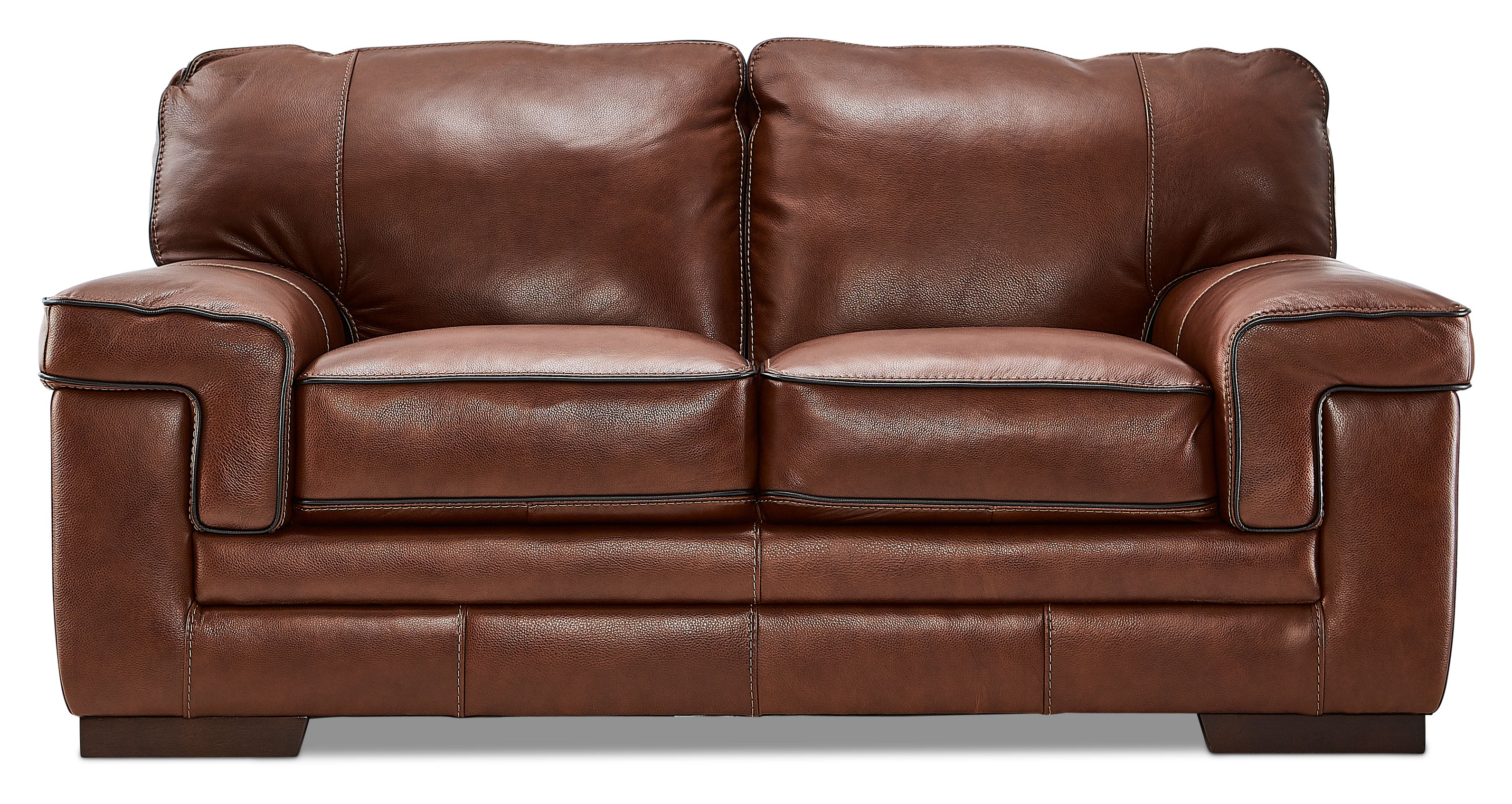 Stampede Leather Loveseat - Cognac