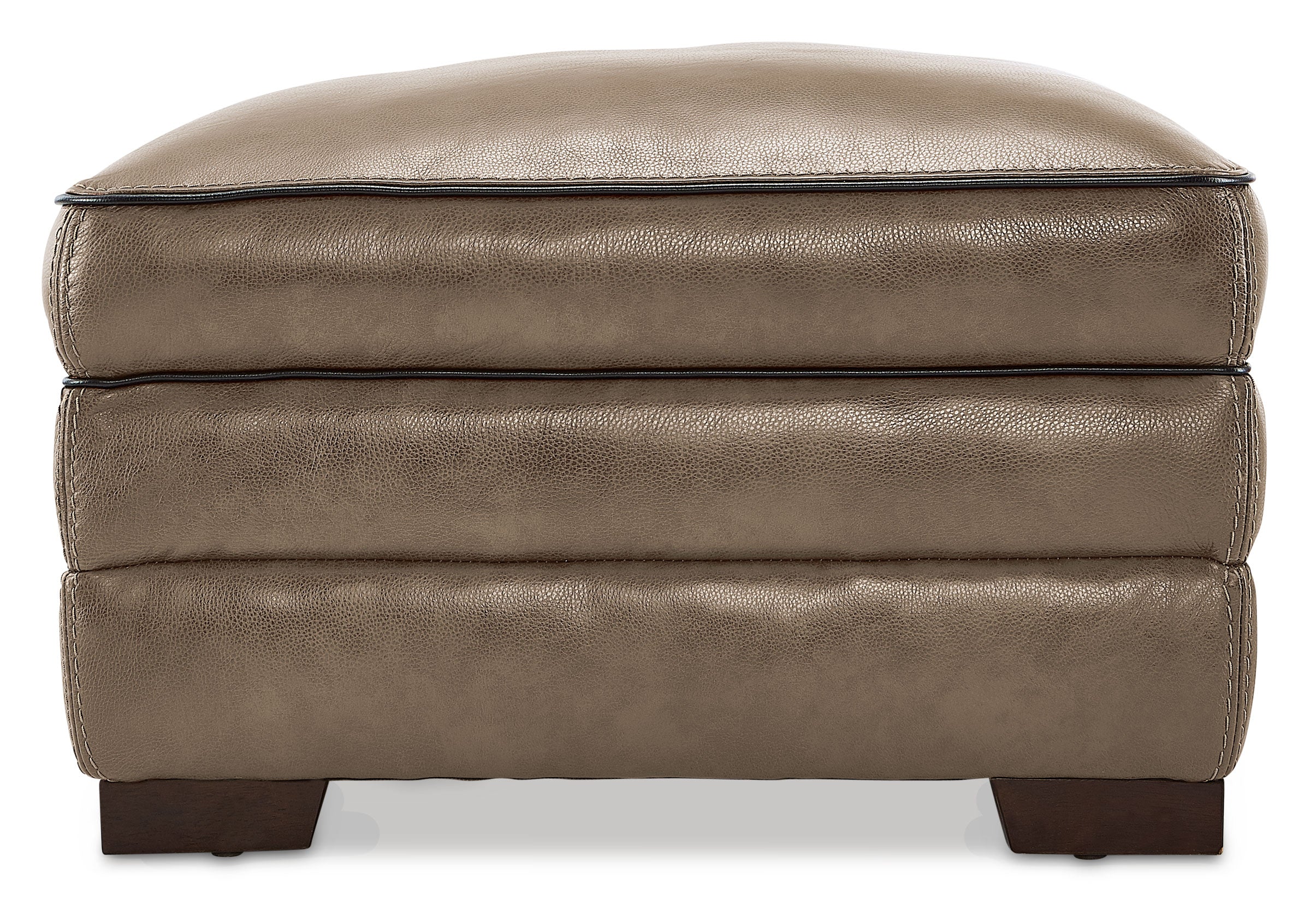 Stampede Leather Ottoman - Buff