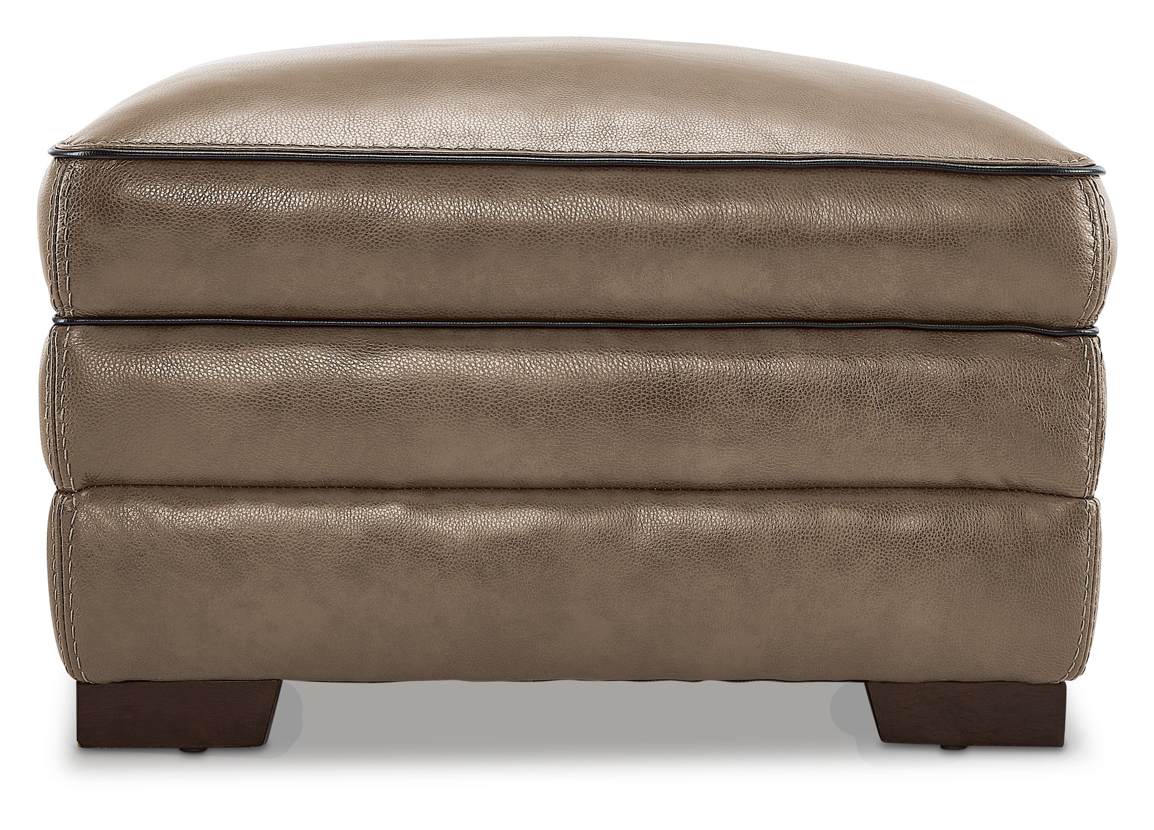 Stampede Leather Ottoman - Buff