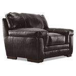 Stampede Leather Sofa and Chair Set - Coffee