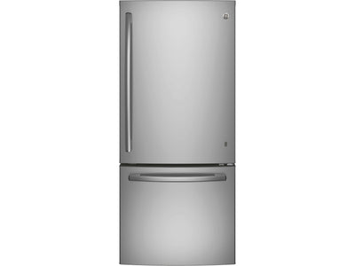 GE Réfrigérateur 20,9 pi³ avec congélateur en bas 30 po acier inoxydable résistant aux traces de doigts GDE21DYRKFS