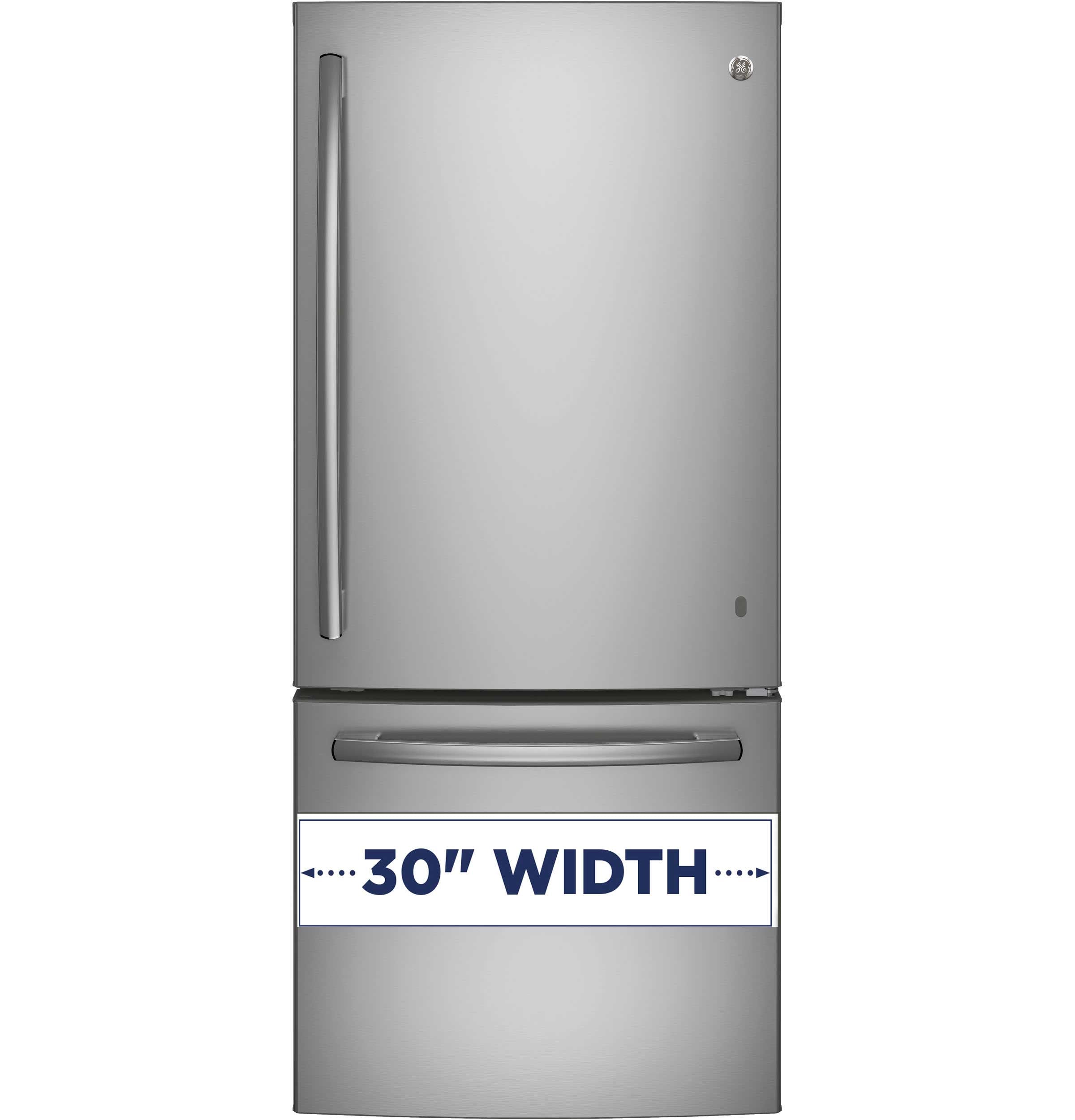GE 30" 20.9 Cu. Ft. Fingerprint Resistant Stainless Bottom-Freezer Refrigerator - GDE21DYRKFS