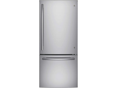 GE Réfrigérateur 20,9 pi³ avec congélateur en bas 30 po acier inoxydable résistant aux traces de doigts GBE21AYRKFS