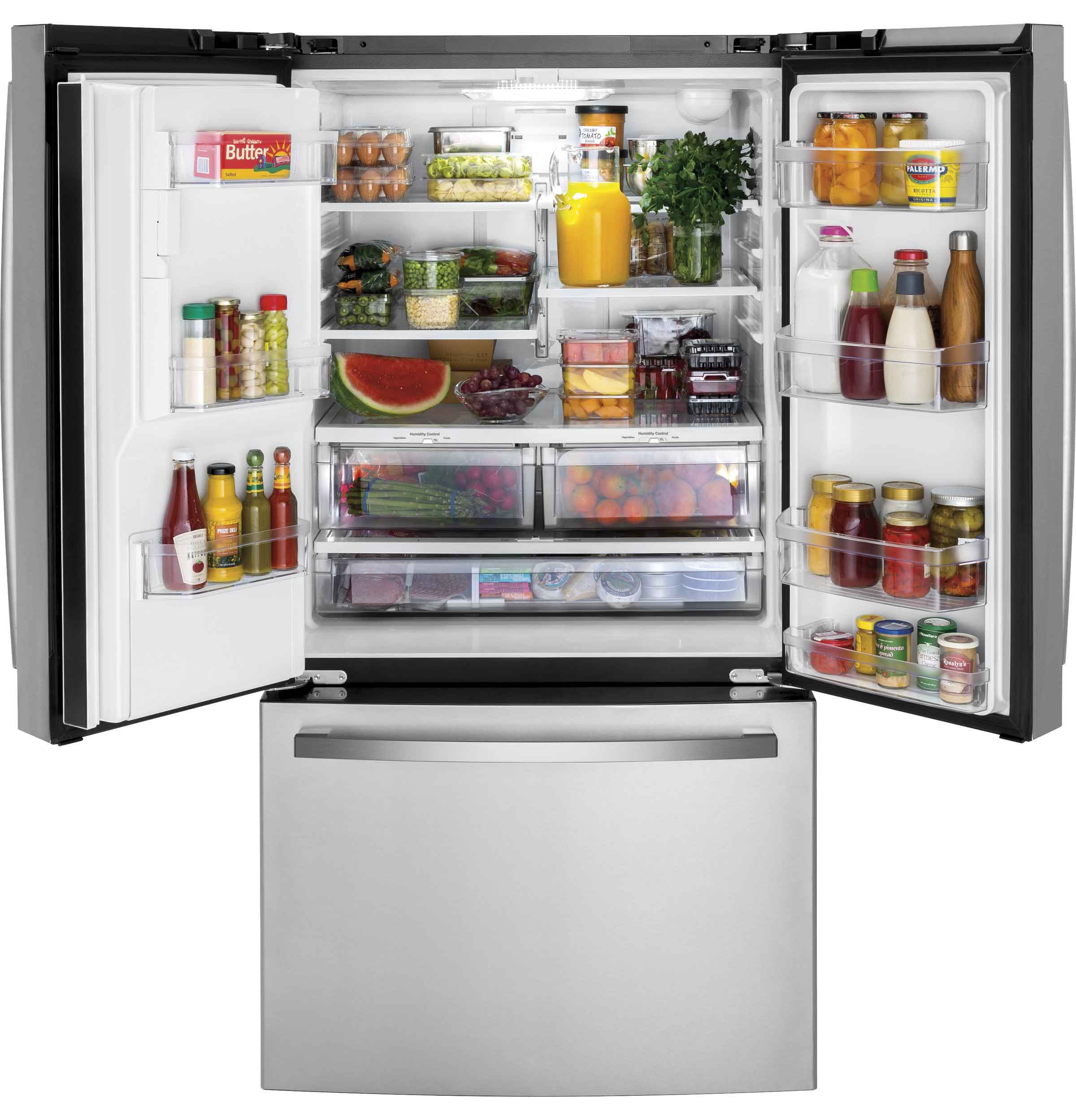 GE 35.75" 25.6 Cu. Ft. Fingerprint Resistant Stainlees Steel French Door Refrigerator - GFE26JYMFS