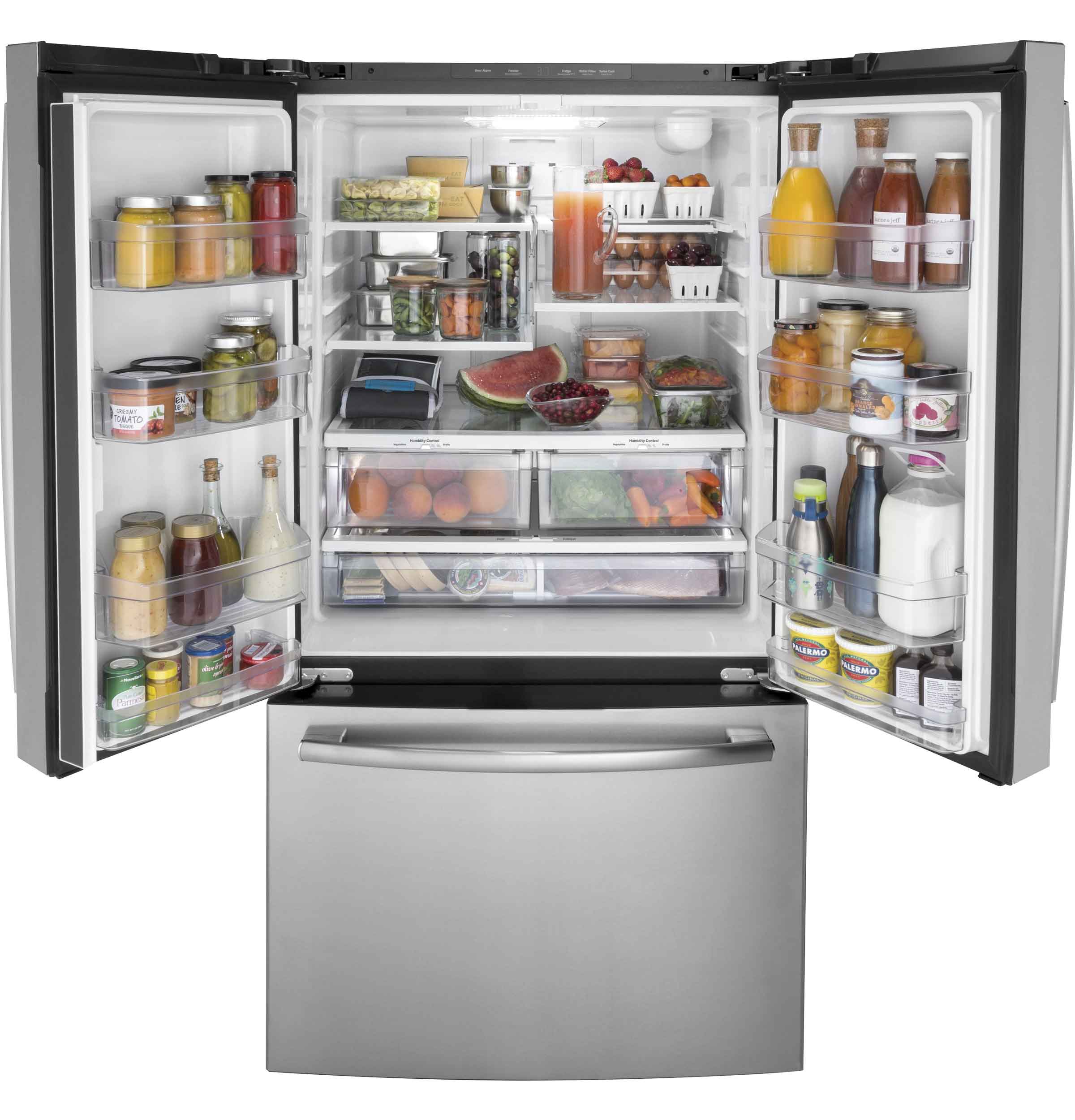 GE 35.75" 26.7 Cu. Ft. Fingerprint Resistant Stainlees Steel French Door Refrigerator - GNE27JYMFS