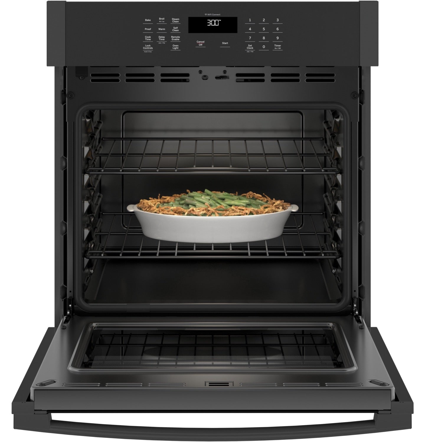 GE Black Single Wall Oven (4.3 Cu.Ft) - JKS3000DNBB