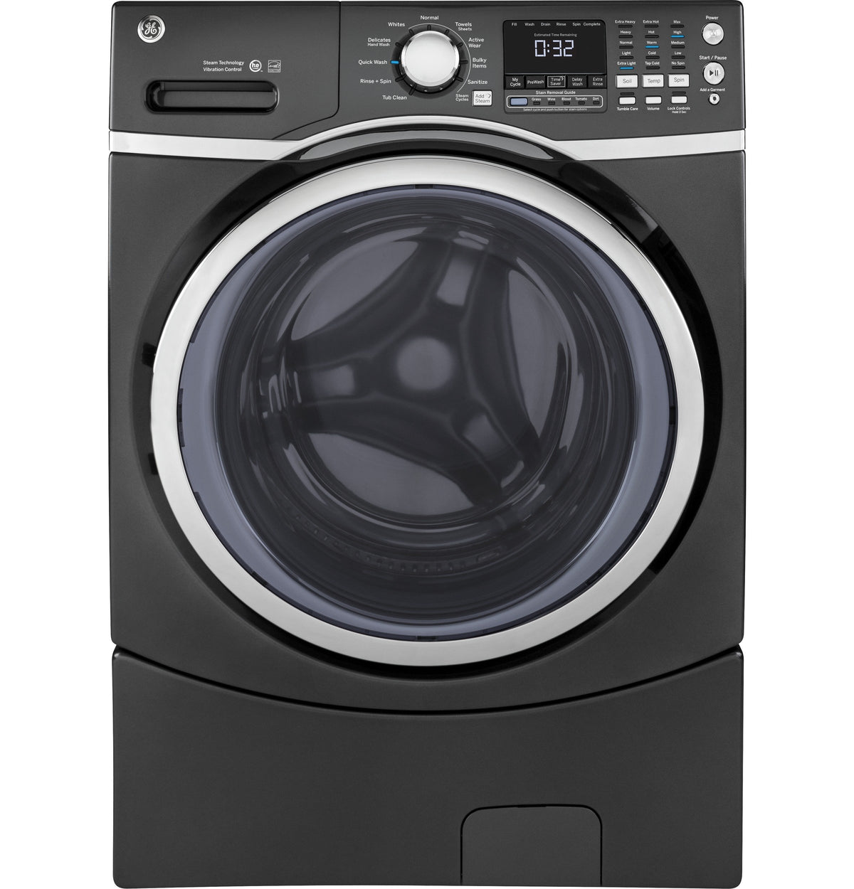 GE Diamond Grey Front Load Washer (5.2 IEC Cu. Ft.) - GFW450SPMDG