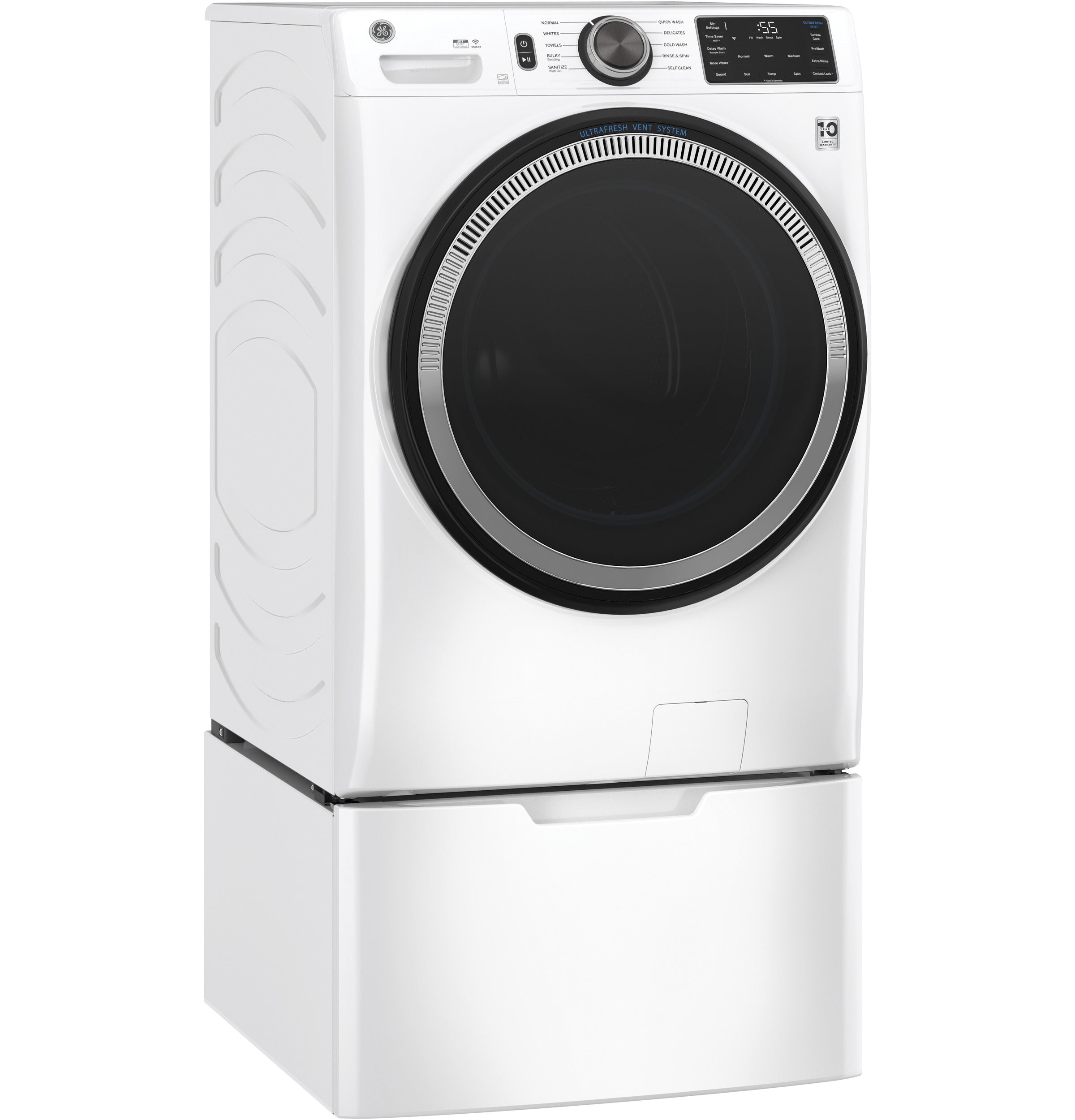 GE White Front Load Washer (5.5 Cu. Ft.) - GFW550SMNWW