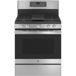 GE Stainless Steel 30" Freestanding Gas Convection Range with Air Fry (5.0 Cu.Ft.) - JCGB735SPSS