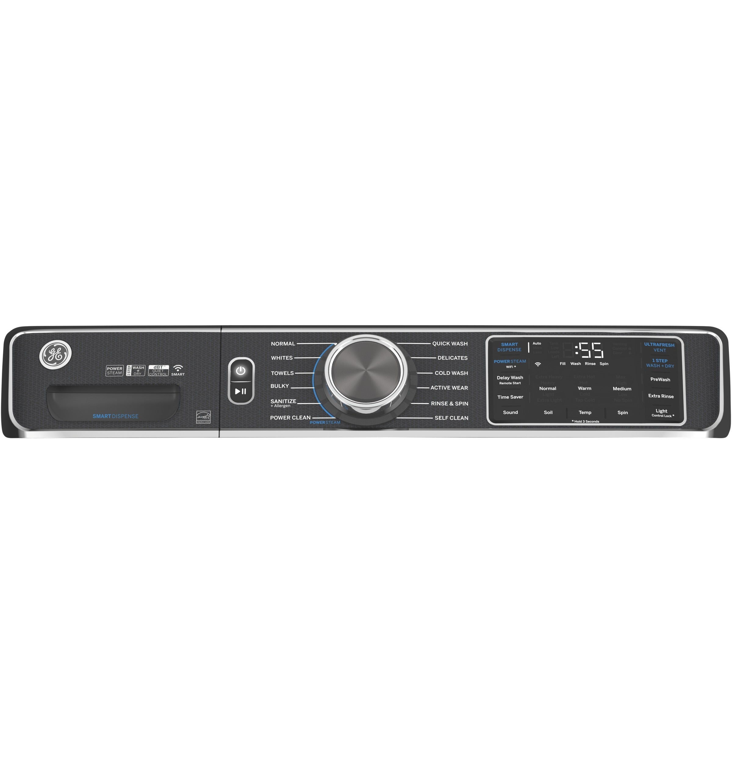 GE Sapphire Blue Front Load Washer with SmartDispense™ and UltraFresh Vent System with OdorBlock™ (5.8 Cu. Ft.) - GFW850SPNRS