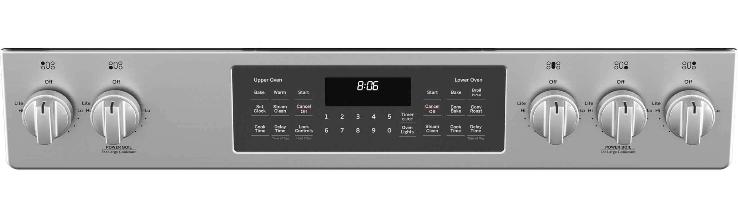 GE Stainless Steel 30" Slide-In Double-Oven Gas Range with Air Fry (6.7 Cu.Ft.) - JCGSS86SPSS