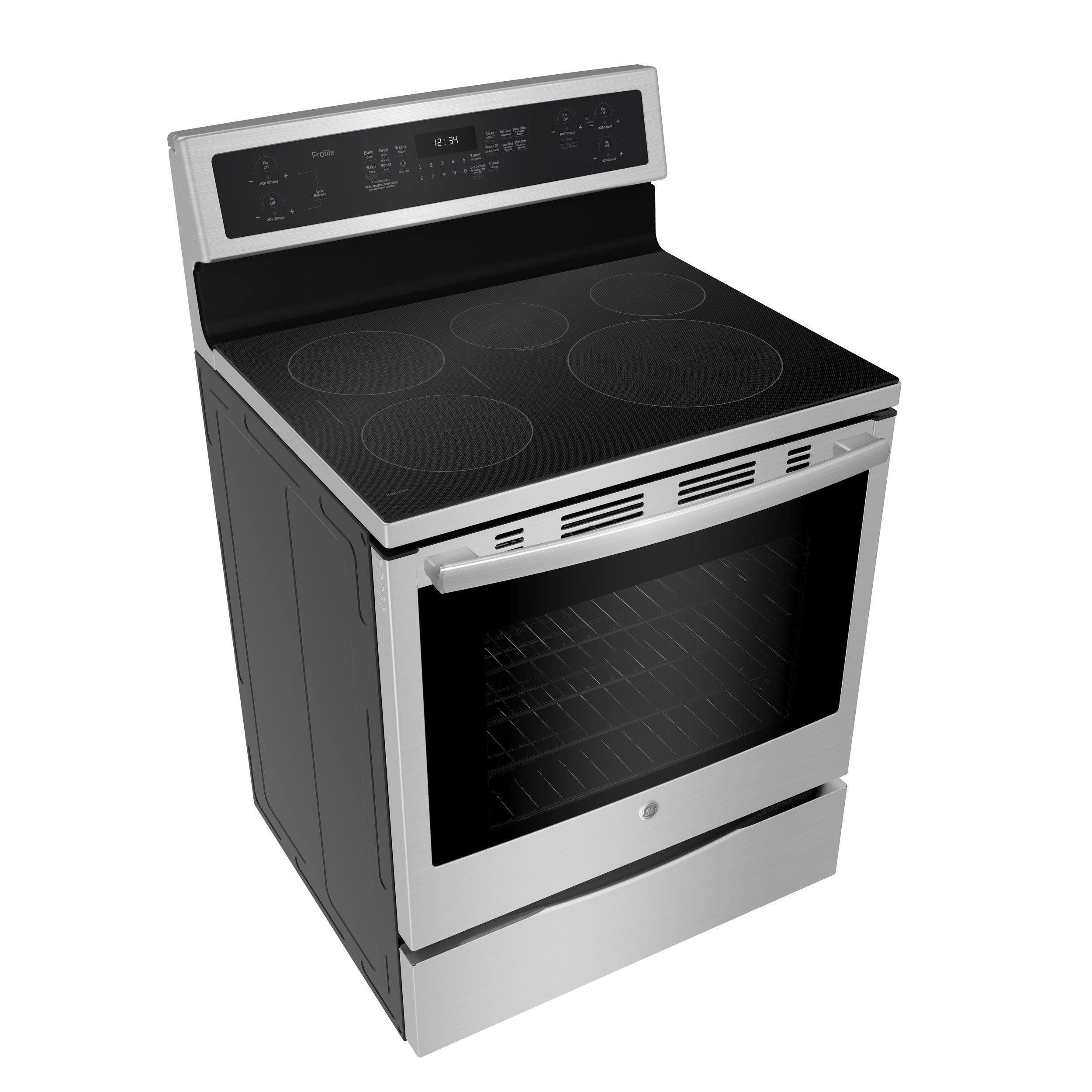 GE Profile Stainless Steel Freestanding Electric Induction Convection Range (6.2 Cu. Ft.) - PCHB920SMSS