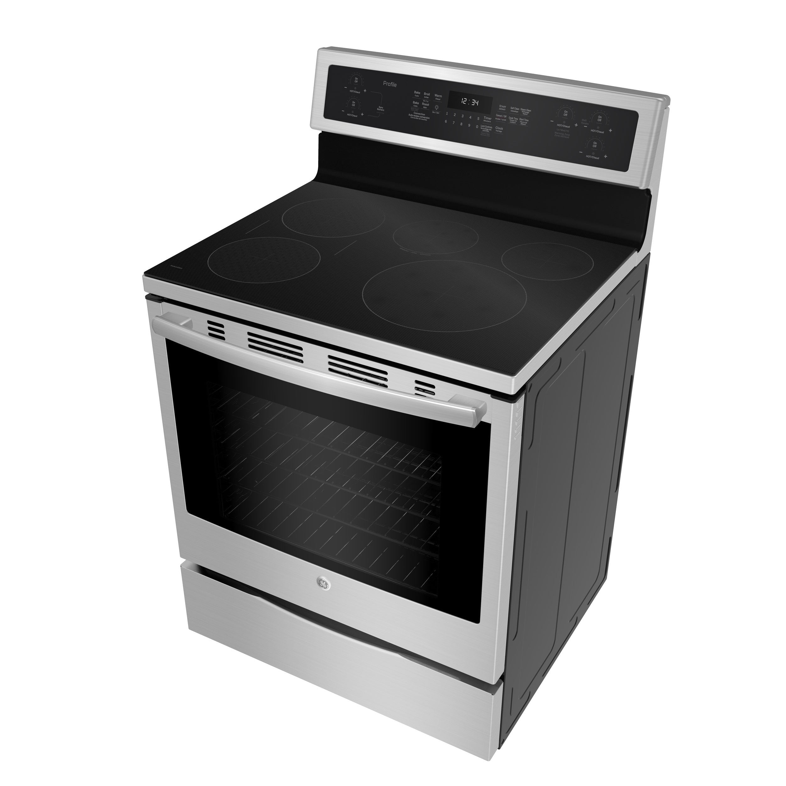 GE Profile Stainless Steel Freestanding Electric Induction Convection Range (6.2 Cu. Ft.) - PCHB920SMSS