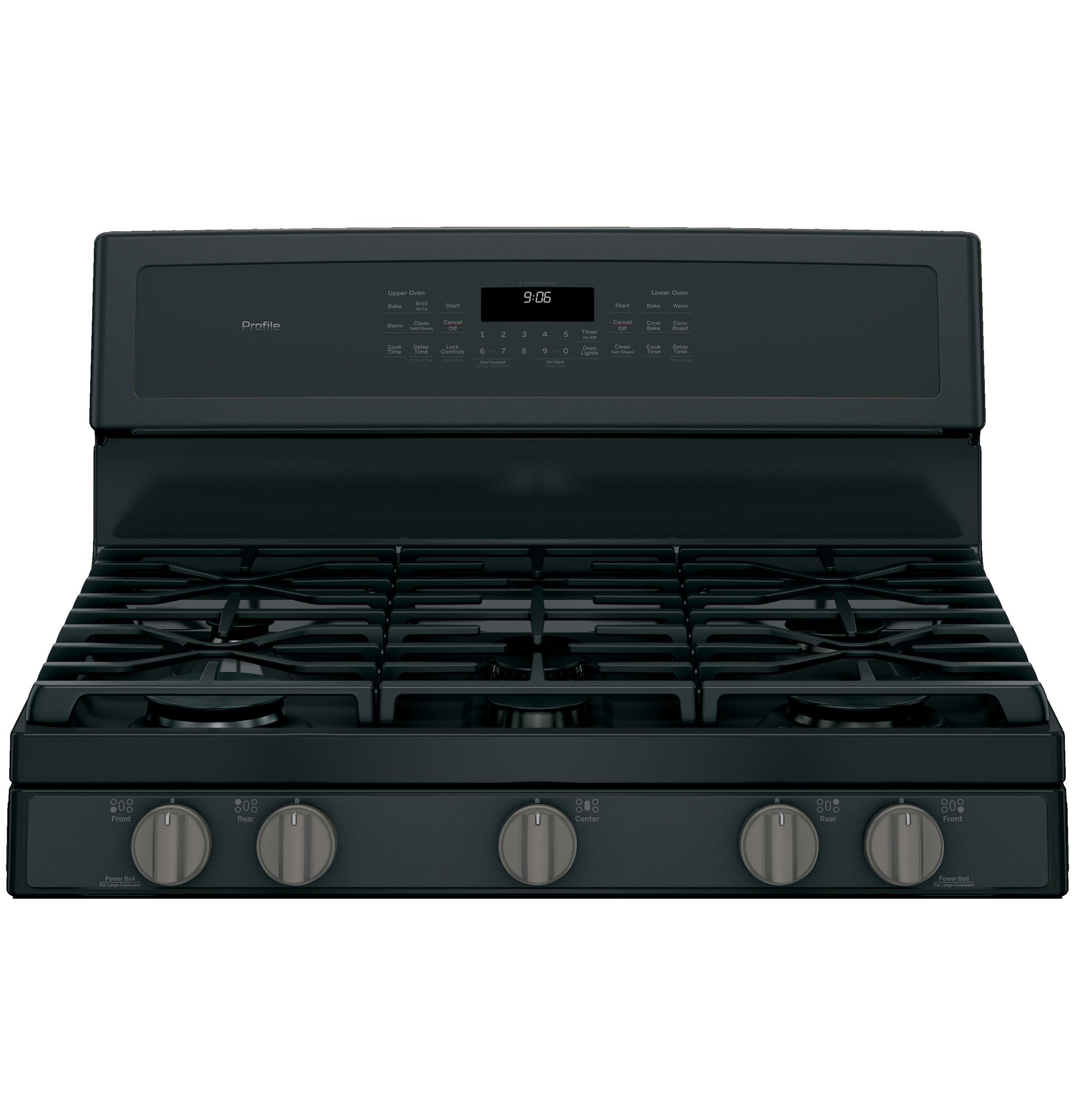 GE Profile Black Slate Freestanding Gas Double Oven Range (6.8 Cu. Ft.) - PCGB960FEJDS