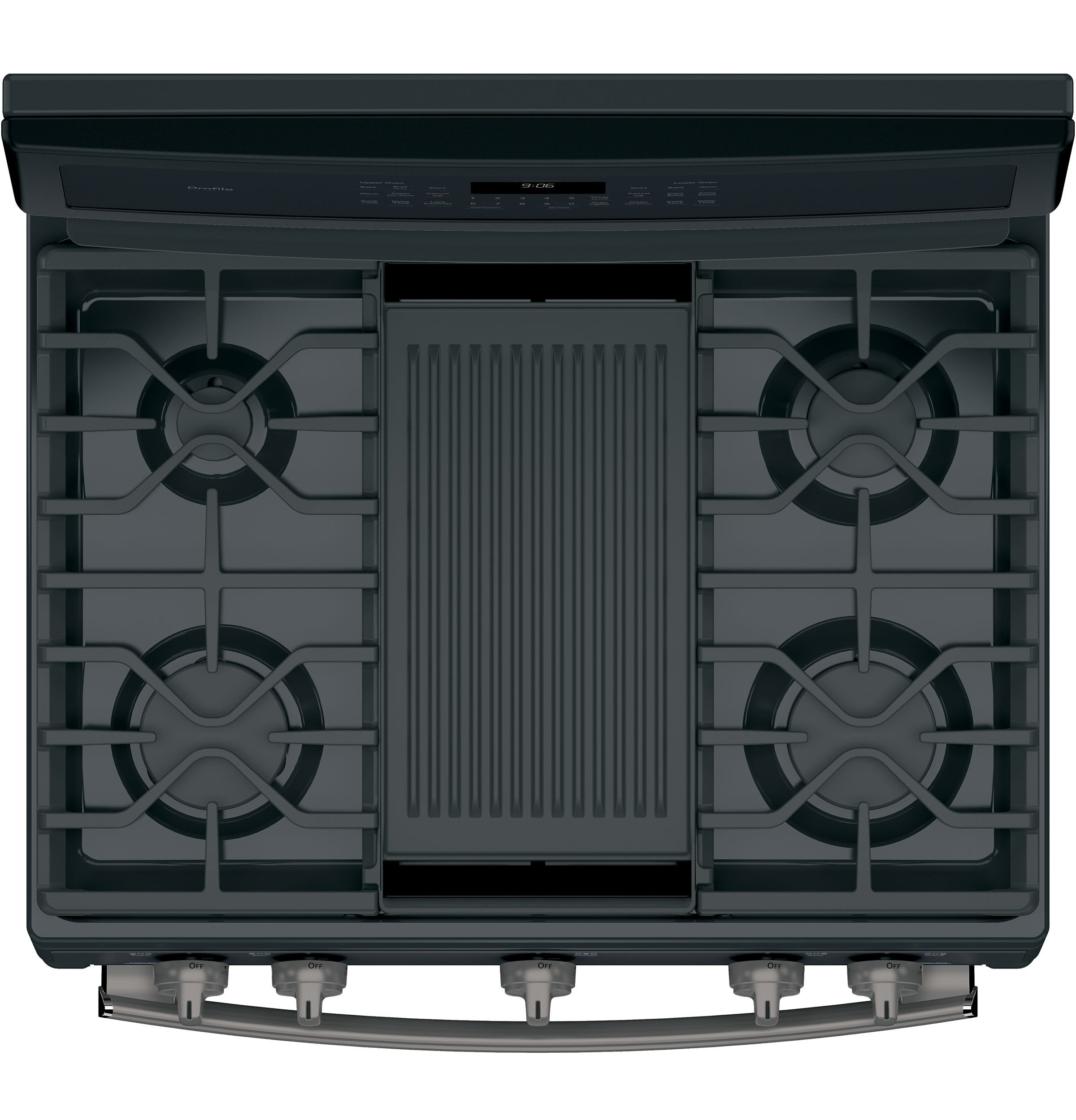 GE Profile Black Slate Freestanding Gas Double Oven Range (6.8 Cu. Ft.) - PCGB960FEJDS