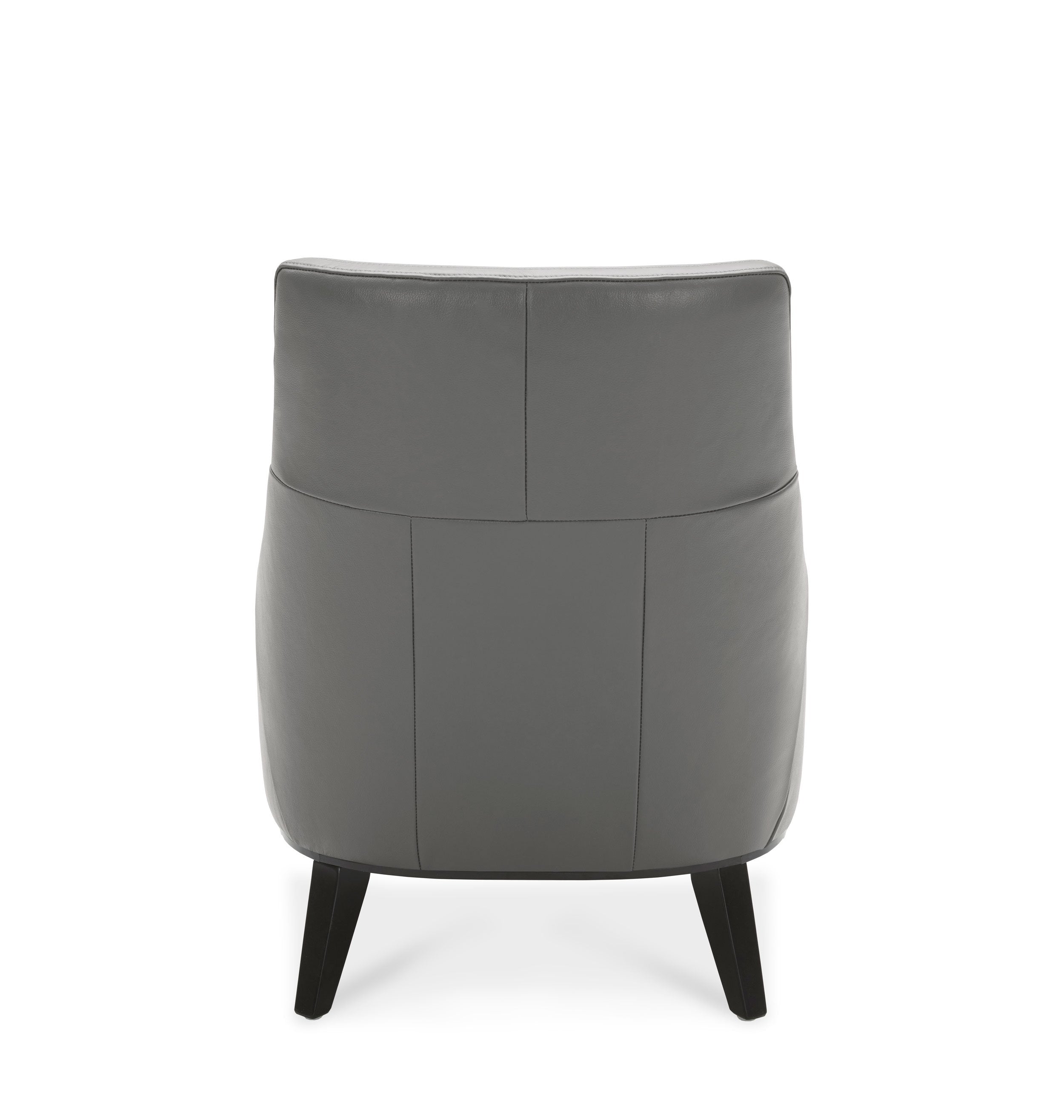 Marquise Leather Slipper Chair - Light Grey