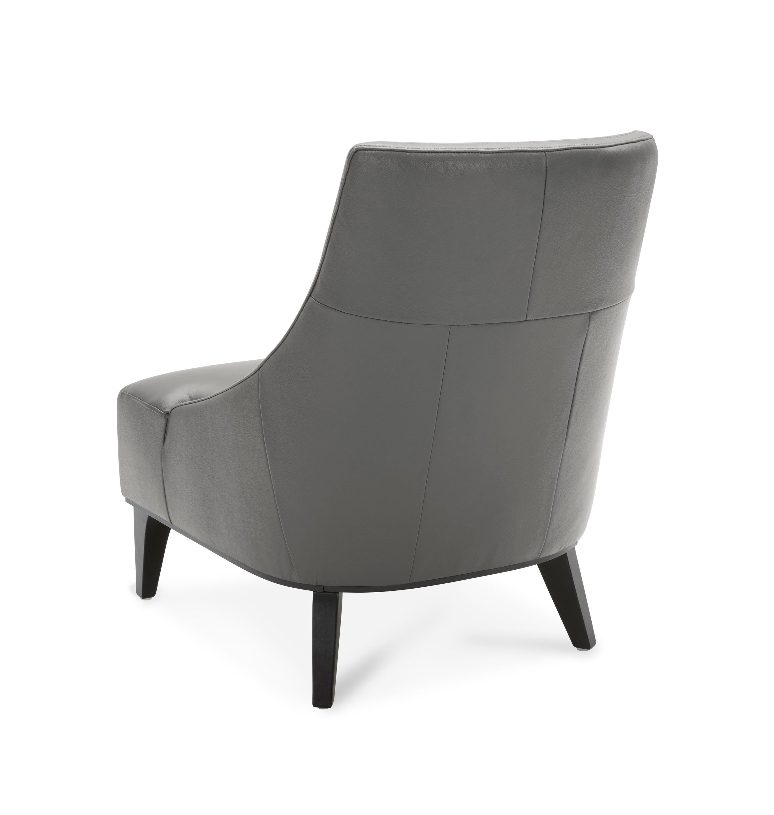 Marquise Leather Slipper Chair - Light Grey