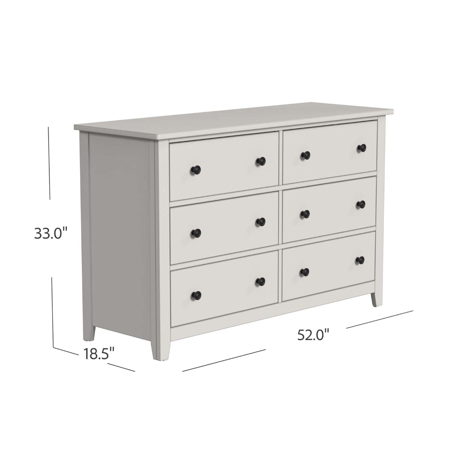 Lodge 6 Drawer Dresser - Cream