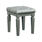 Allura Vanity Stool - Silver