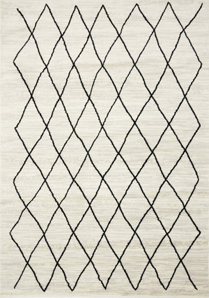 Meridian Pen-Drawn Trellis Lines Area Rug - 8' X 11' - Grey